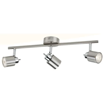 image of Philips Meranti 3x GU10 Ceiling Spotlight Bar Matt Chrome - 915005222301