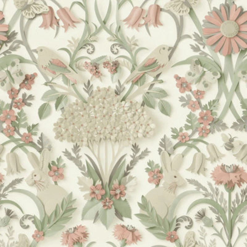Image of Yes-Online Fine Decor Woodland Cream Wallpaper Paste The Paper Washable Kids Room Bedroom