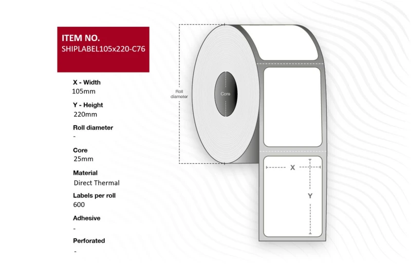 Image of Capture SHIPLABEL105X220-C76 printer label