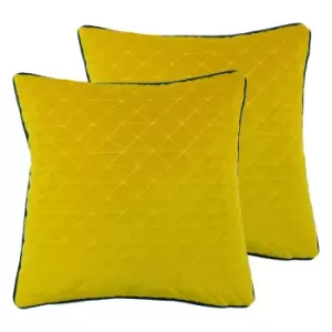 image of Paoletti Quartz Twin Pack Polyester Filled Cushions Ceylon/Petrol