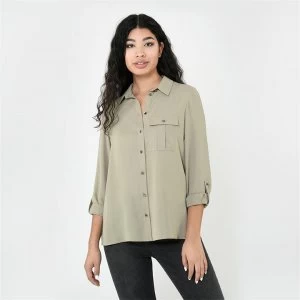 Image of Firetrap Long Sleeve Shirt Ladies - Khaki