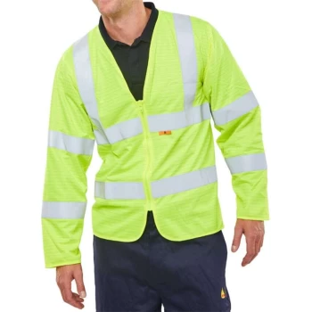 Image of Fire Retardant Hi-vis Jerkin Saturn Yellow - Size 5XL