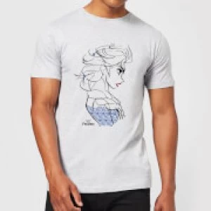 Image of Disney Frozen Elsa Sketch Strong Mens T-Shirt - Grey - 3XL