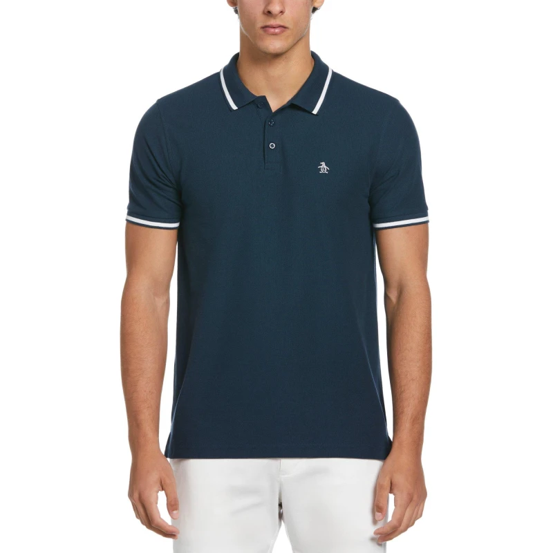 Image of Original Penguin Con Tip Polo Short Sleeve Polos Small Blue 52737119350