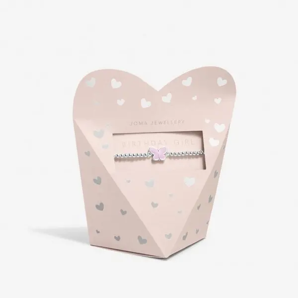 Image of Children's From the Heart Gift Box Birthday Girl Silver Plated 15.5cm Bracelet C733
