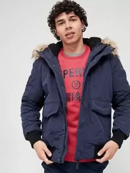 Image of Superdry Everest Bomber Parka Jacket - Navy, Size 2XL, Men