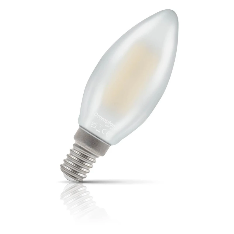 Image of Crompton Lamps LED Candle 6.5W E14 Filament Warm White Pearl (60W Eqv)