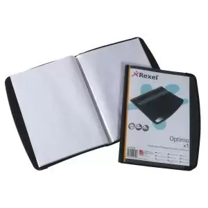 Image of Optima Display Book 20 Pockets Black - Outer carton of 6