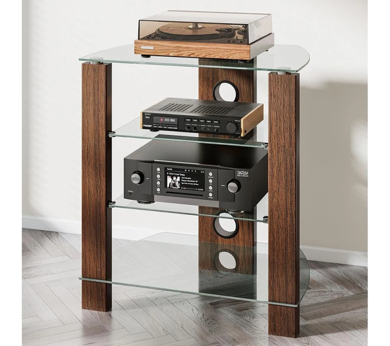 Image of TTAP Vision 650 mm HiFi & TV Stand for up to 50" TVs - Walnut, Brown 5060526641991