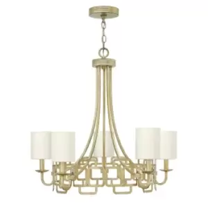 Image of 5 Bulb Chandelier Hanging Pendant LIght Silver Leaf LED E14 40W Bulb