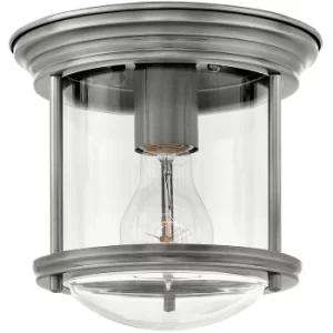 Image of Plafonnier Hadrian Nickel antique avec verre clair 19,6 Cm