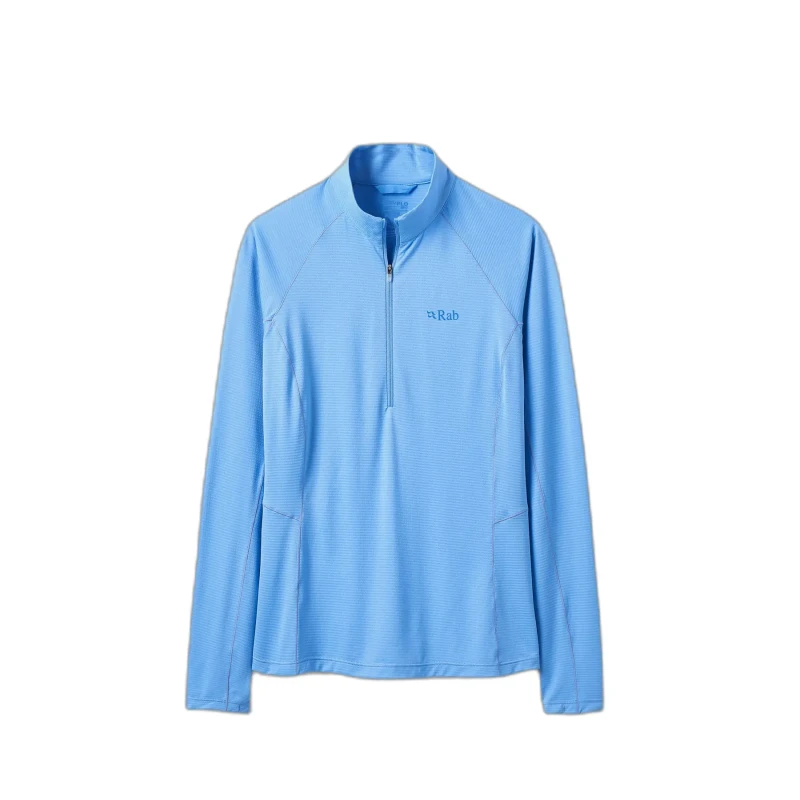 Image of Womens long-sleeved zip-up T-Shirt Rab Sonic Bleu Female L