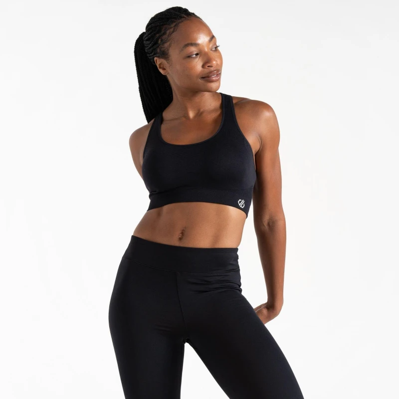 Image of Dare 2b Womens Dont Sweat It Medium Impact Sports Bra M - Bust 35-38'(89-97cm) Black DAB062-826-M