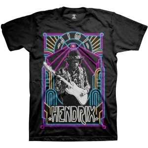 image of Jimi Hendrix - Electric Ladyland Neon Unisex Large T-Shirt - Black