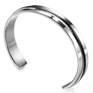 Fred Bennett Sterling Silver Black PVD Stripe Open Cuff B3393