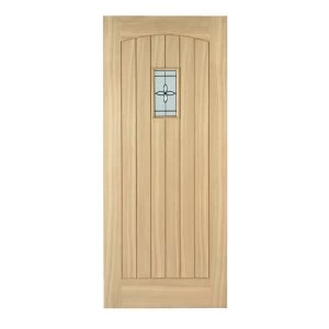 image of Wickes Croft External Cottage Oak Veneer Door Glazed 1981 x 762mm