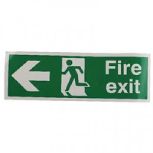 image of Blick Safety Sign Fire Exit Running Man Arrow Left 150x450mm Self-Adhesive E