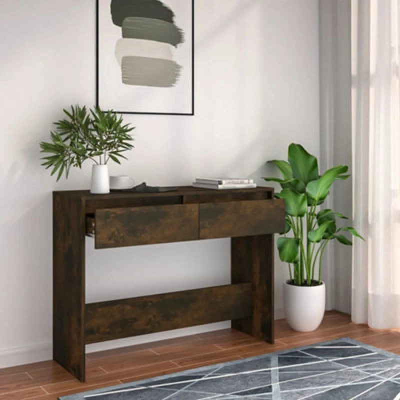 Image of VIDAXL Console Table Smoked Oak 100x35x76.5cm Engineered Wood vidaXL 8720286837191