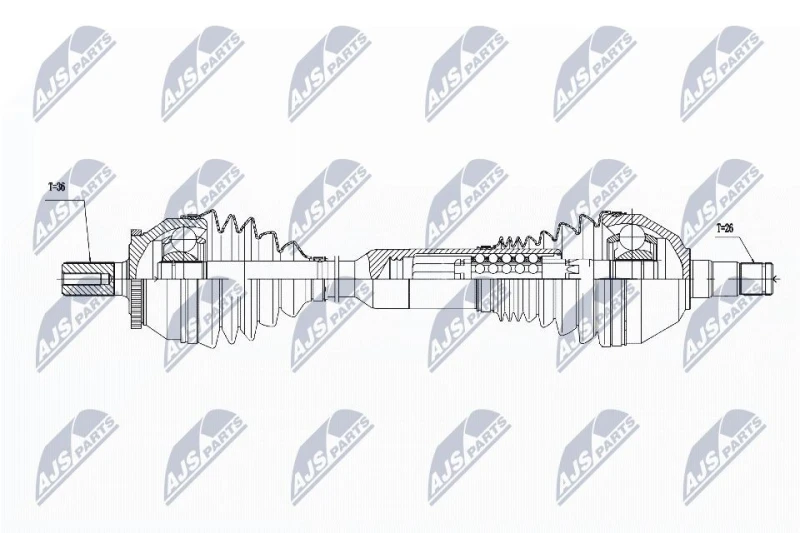 Image of NTY NPW-VV-017 Drive shaft Automatic Transmission, Front Axle Left Drive Shaft (13)