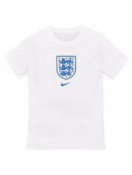 Image of Nike Junior England Logo Swoosh Tee - White, Size M (10-11 Years)
