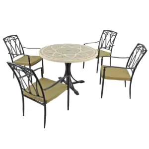 image of Montpellier 4 Seater Dining Set with Ascot Chairs Brown and Black