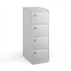 image of Steel 4 drawer executive filing cabinet 1321mm high - white