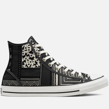 Image of Converse Chuck Taylor All Star Geometric Patchwork Hi-Top Trainers - Black/Vintage White/Black - UK 10