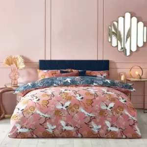Image of Demoiselle Botanical Duvet Cover Set Blush, Blush / King
