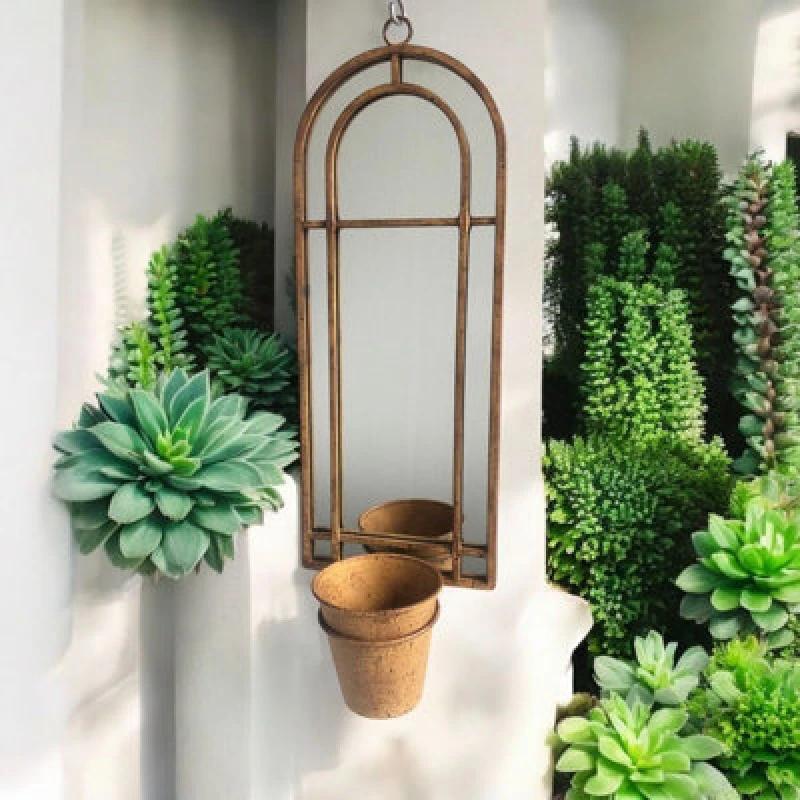 Image of MSL 64CM WALL MIRROR WITH SINGLE PLANTER