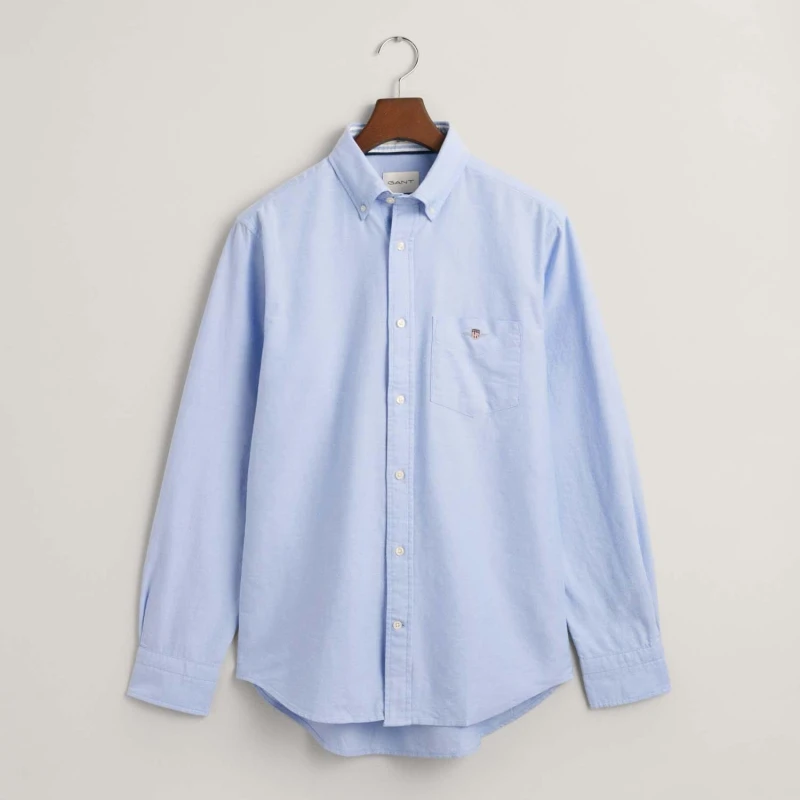 Image of Gant Regular-Fit Archive Shield Oxford Shirt - Blue Blue M