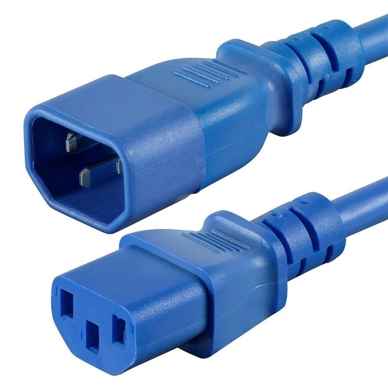 Image of FDL 1M IEC MAINS EXT. CABLE - IEC C13 SKT. TO C14 PLUG - Blue