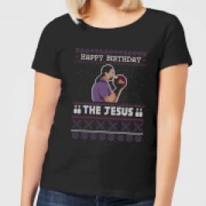 Image of The Big Lebowski Happy Birthday The Jesus Womens T-Shirt - Black