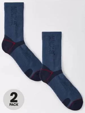 image of Regatta Blister Protection Socks, Blue/Red, Size 9-12, Men