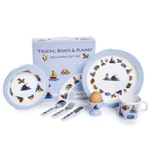 Image of Trains, Planes & Automobiles 7 Piece Melamine Dining Set