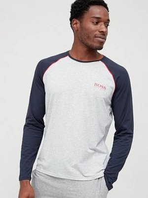 Image of Hugo Boss Balance Lounge Long Sleeve T-Shirt Light Grey Size XL Men