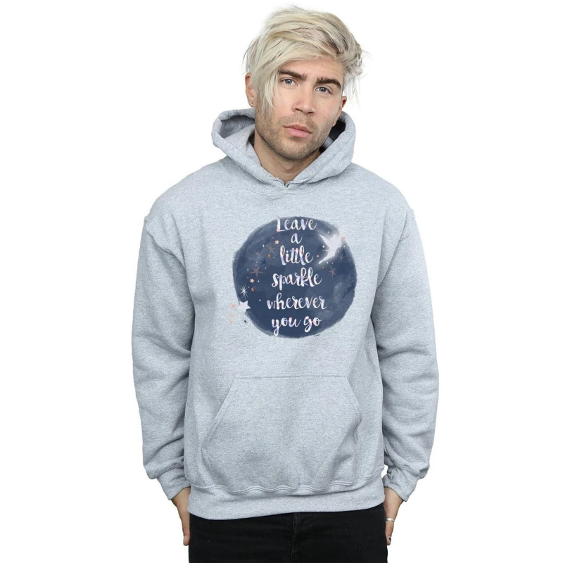 Image of Disney Men Tinker Bell A Little Sparkle Hoodie in Grey Size: large Grey L Male 5059114293605
