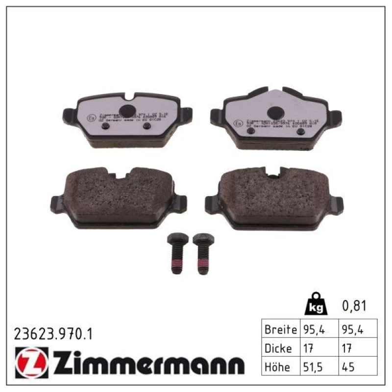 Image of ZIMMERMANN Brake pad set ZIMMERMANN 23623.970.1