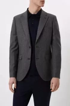 image of Mens Skinny Fit Grey Texture Micro Blazer