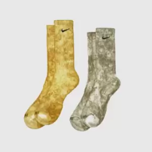 Image of Nike Beige Everyday Tie Dye Socks 2 Pack