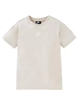 image of Nike Boys NSW Embroidered Futura Classic T-Shirt - Tan, Size L=12-13 Years