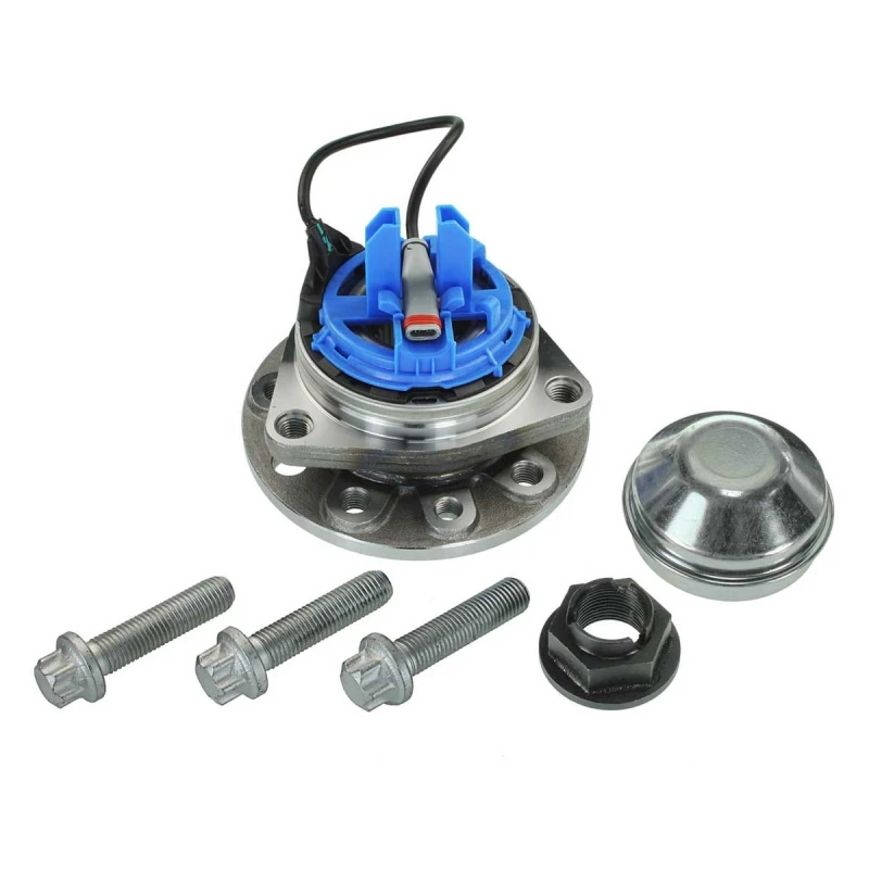 Image of MEYLE 614 652 0004 Wheel Hub Original Quality, Front Axle, with integrated ABS sensor, with fastening/mounting material Wheel Hub (653)