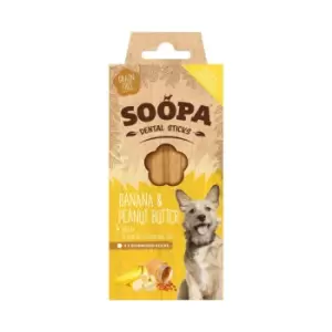 Soopa Banana and Peanut Butter Dental Stick Dog Treat 100g