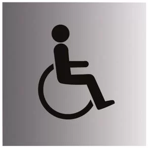Image of The House Nameplate Company Disabled Symbol Silver Effect Self-Adhesive Labels, (H)100mm (W)100mm