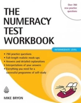 Image of The Numeracy Test Workbook by Mike Bryon Paperback