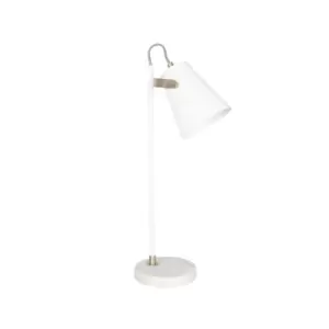 image of White and Brushed Brass Task Table Lamp