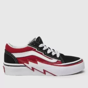Image of Vans Black & red old skool bolt Boys Junior Trainers
