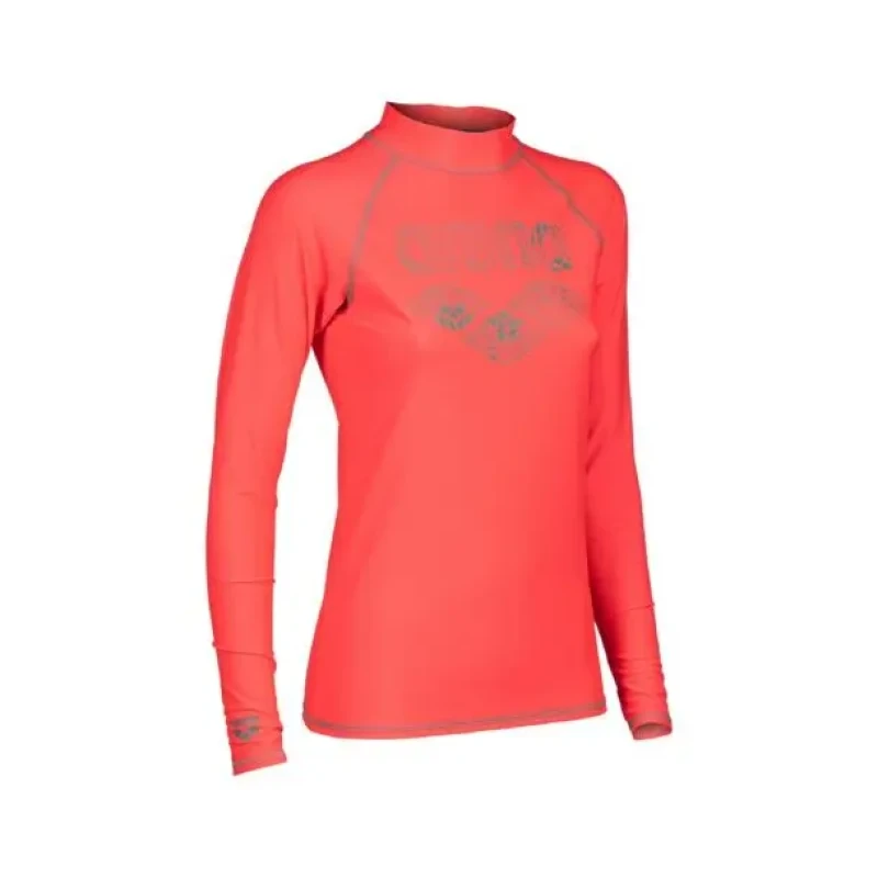 Image of Long Sleeve Womens Swim T-Shirt Arena Rash Graphic Gris Female L