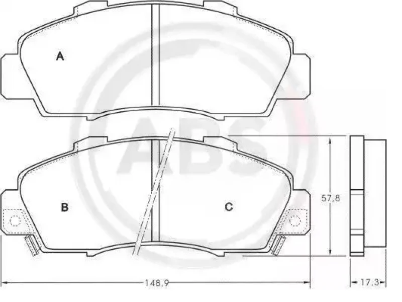Image of A.B.S. 35132 Brake pad set with integrated wear sensor Brake Pad Set,disc brake (402)