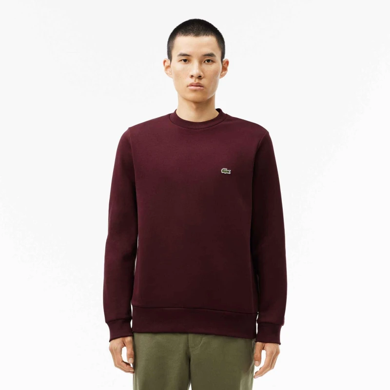Image of Lacoste Fleece Sweatshirt - Red Red L