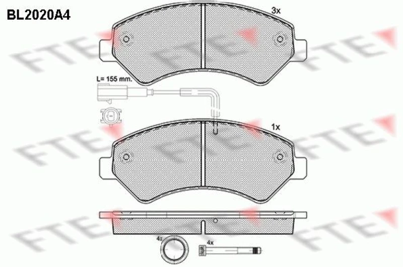 Image of Brake pad set FTE 9010606